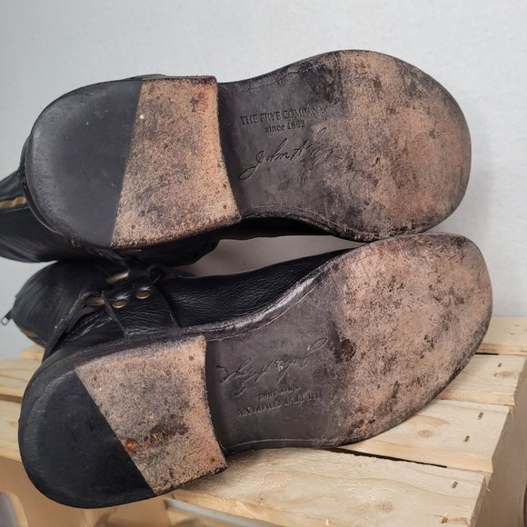 Frye Tall Black Leather Biker Boots - Picture 9 of 10